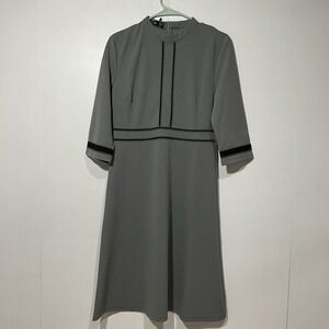 Gray Mock Neck Dress‎ Women’s size 10 Work Business Secretary Preppy modest